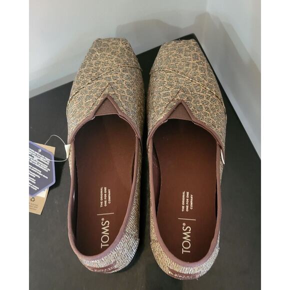 TOMS Alpargata Women’s Shoes Size 8 Bronze Animal Printed Glitter New With Box - Picture 4 of 15